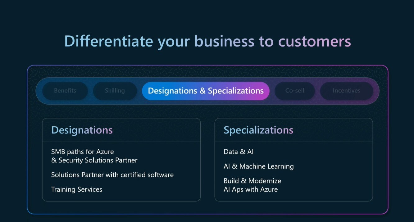Microsoft partner designations and specialisations